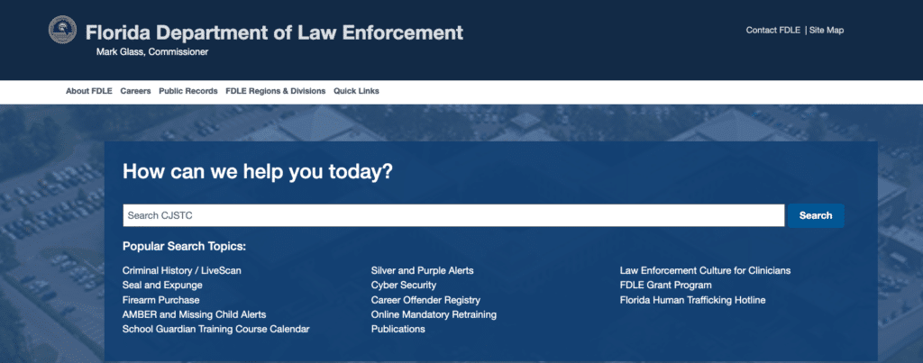 Visit the FDLE website: Access the FDLE Warrant Search Florida website to obtain criminal records.